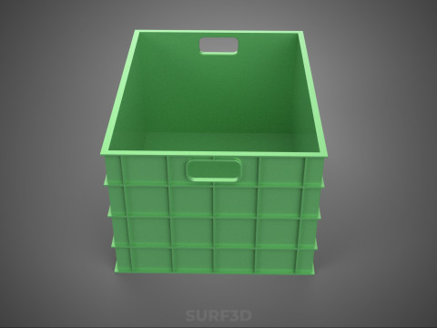 СТАНДАРТНЫЙ КВАДРАТНЫЙ ЗЕЛЕНЫЙ МОДУЛЬНЫЙ ПЛАСТИКОВЫЙ ЯЩИК ДЛЯ ХРАНЕНИЯ УТИЛИТОВ 3D Модель