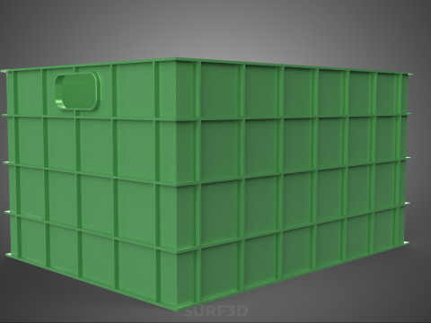 СТАНДАРТНЫЙ КВАДРАТНЫЙ ЗЕЛЕНЫЙ МОДУЛЬНЫЙ ПЛАСТИКОВЫЙ ЯЩИК ДЛЯ ХРАНЕНИЯ УТИЛИТОВ 3D Модель