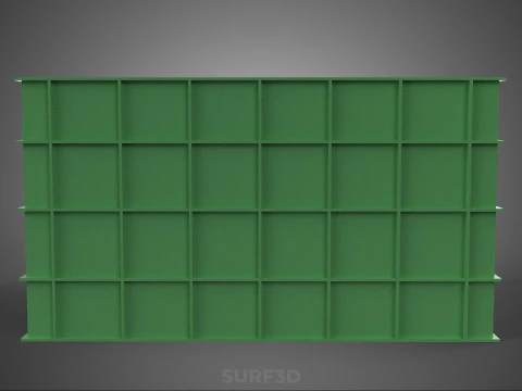 STANDARD SQUARE GREEN MODULAR UTILITY STORAGE PLASTIC CRATE BOX 3D Model