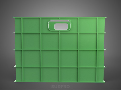 СТАНДАРТНЫЙ КВАДРАТНЫЙ ЗЕЛЕНЫЙ МОДУЛЬНЫЙ ПЛАСТИКОВЫЙ ЯЩИК ДЛЯ ХРАНЕНИЯ УТИЛИТОВ 3D Модель