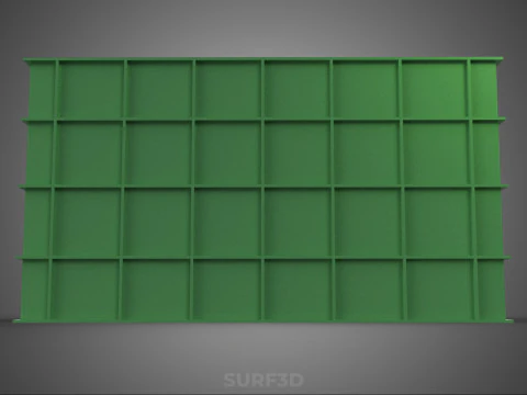 STANDARD SQUARE GREEN MODULAR UTILITY STORAGE PLASTIC CRATE BOX 3D Model