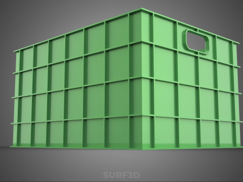 СТАНДАРТНЫЙ КВАДРАТНЫЙ ЗЕЛЕНЫЙ МОДУЛЬНЫЙ ПЛАСТИКОВЫЙ ЯЩИК ДЛЯ ХРАНЕНИЯ УТИЛИТОВ 3D Модель