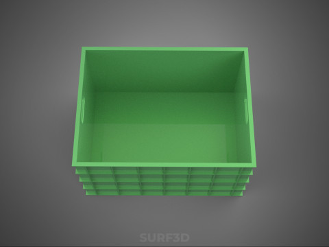 СТАНДАРТНЫЙ КВАДРАТНЫЙ ЗЕЛЕНЫЙ МОДУЛЬНЫЙ ПЛАСТИКОВЫЙ ЯЩИК ДЛЯ ХРАНЕНИЯ УТИЛИТОВ 3D Модель