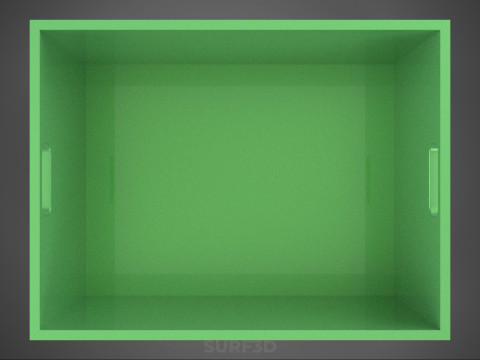 СТАНДАРТНЫЙ КВАДРАТНЫЙ ЗЕЛЕНЫЙ МОДУЛЬНЫЙ ПЛАСТИКОВЫЙ ЯЩИК ДЛЯ ХРАНЕНИЯ УТИЛИТОВ 3D Модель