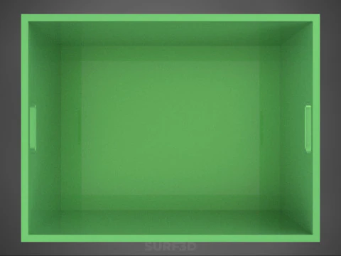 STANDARD SQUARE GREEN MODULAR UTILITY STORAGE PLASTIC CRATE BOX 3D Model