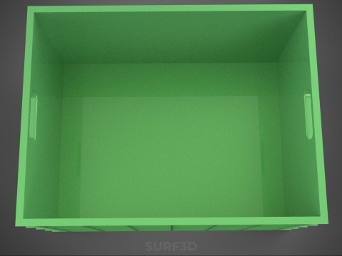 СТАНДАРТНЫЙ КВАДРАТНЫЙ ЗЕЛЕНЫЙ МОДУЛЬНЫЙ ПЛАСТИКОВЫЙ ЯЩИК ДЛЯ ХРАНЕНИЯ УТИЛИТОВ 3D Модель