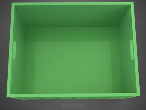 STANDARD SQUARE GREEN MODULAR UTILITY STORAGE PLASTIC CRATE BOX 3D Model