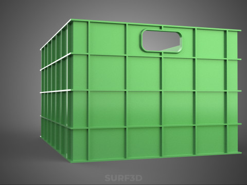 СТАНДАРТНЫЙ КВАДРАТНЫЙ ЗЕЛЕНЫЙ МОДУЛЬНЫЙ ПЛАСТИКОВЫЙ ЯЩИК ДЛЯ ХРАНЕНИЯ УТИЛИТОВ 3D Модель