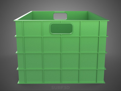 СТАНДАРТНЫЙ КВАДРАТНЫЙ ЗЕЛЕНЫЙ МОДУЛЬНЫЙ ПЛАСТИКОВЫЙ ЯЩИК ДЛЯ ХРАНЕНИЯ УТИЛИТОВ 3D Модель
