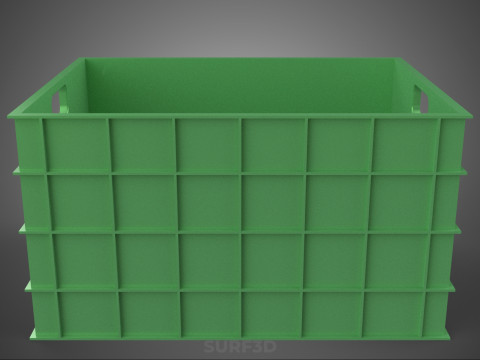 СТАНДАРТНЫЙ КВАДРАТНЫЙ ЗЕЛЕНЫЙ МОДУЛЬНЫЙ ПЛАСТИКОВЫЙ ЯЩИК ДЛЯ ХРАНЕНИЯ УТИЛИТОВ 3D Модель