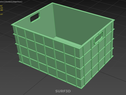 СТАНДАРТНЫЙ КВАДРАТНЫЙ ЗЕЛЕНЫЙ МОДУЛЬНЫЙ ПЛАСТИКОВЫЙ ЯЩИК ДЛЯ ХРАНЕНИЯ УТИЛИТОВ 3D Модель