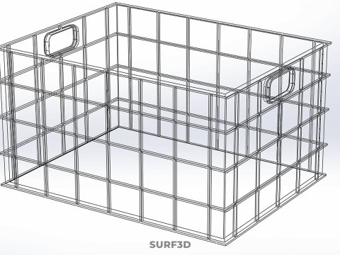 СТАНДАРТНЫЙ КВАДРАТНЫЙ ЗЕЛЕНЫЙ МОДУЛЬНЫЙ ПЛАСТИКОВЫЙ ЯЩИК ДЛЯ ХРАНЕНИЯ УТИЛИТОВ 3D Модель