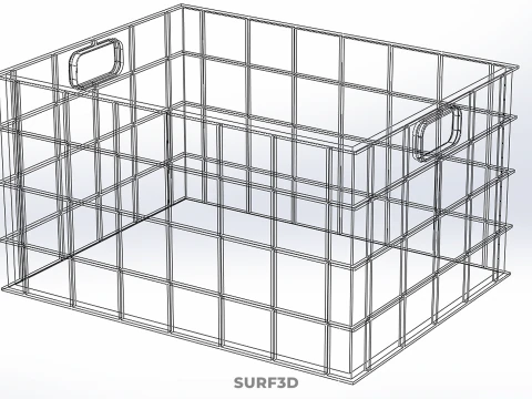 STANDARD SQUARE GREEN MODULAR UTILITY STORAGE PLASTIC CRATE BOX 3D Model
