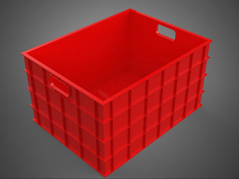 표준 빈 빨간색 컨테이너 유틸리티 보관 플라스틱 상자 상자 3D 모델