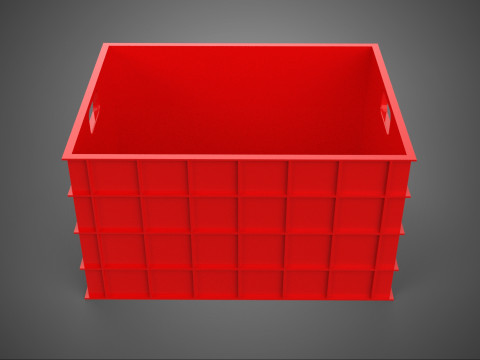 표준 빈 빨간색 컨테이너 유틸리티 보관 플라스틱 상자 상자 3D 모델