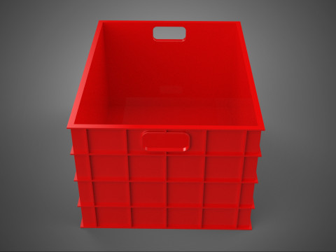표준 빈 빨간색 컨테이너 유틸리티 보관 플라스틱 상자 상자 3D 모델