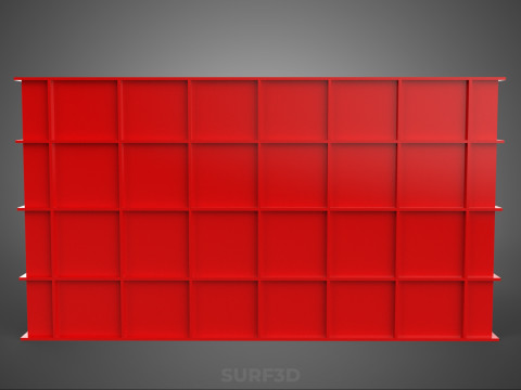 표준 빈 빨간색 컨테이너 유틸리티 보관 플라스틱 상자 상자 3D 모델