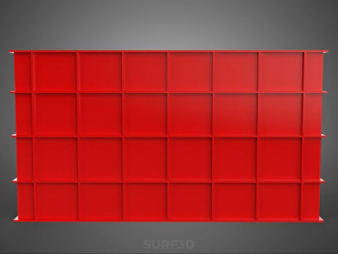 STANDARD EMPTY RED CONTAINER UTILITY STORAGE PLASTIC CRATE BOX 3D Model