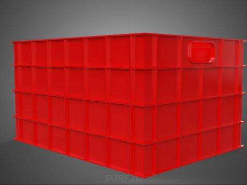 STANDARD EMPTY RED CONTAINER UTILITY STORAGE PLASTIC CRATE BOX 3D Model