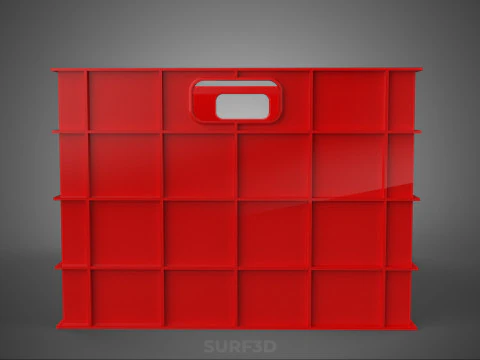 STANDARD EMPTY RED CONTAINER UTILITY STORAGE PLASTIC CRATE BOX 3D Model