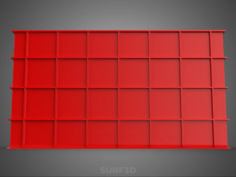 STANDARD EMPTY RED CONTAINER UTILITY STORAGE PLASTIC CRATE BOX 3D Model