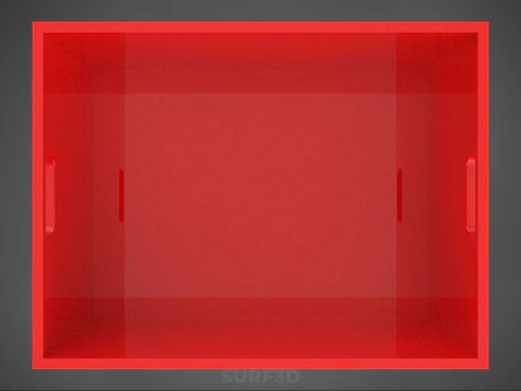 STANDARD EMPTY RED CONTAINER UTILITY STORAGE PLASTIC CRATE BOX 3D Model