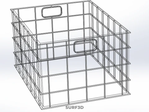 STANDARD EMPTY RED CONTAINER UTILITY STORAGE PLASTIC CRATE BOX 3D Model
