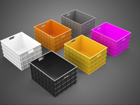 STANDARD GIALLO VIOLA ARANCIONE BIANCO NERO GRIGIO SCATOLA IN PLASTICA Modello 3D