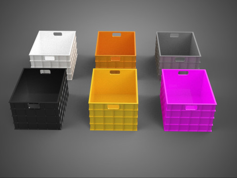 STANDARD GIALLO VIOLA ARANCIONE BIANCO NERO GRIGIO SCATOLA IN PLASTICA Modello 3D