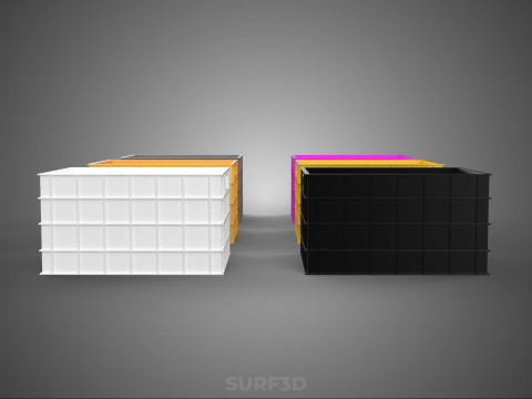 STANDARD GIALLO VIOLA ARANCIONE BIANCO NERO GRIGIO SCATOLA IN PLASTICA Modello 3D