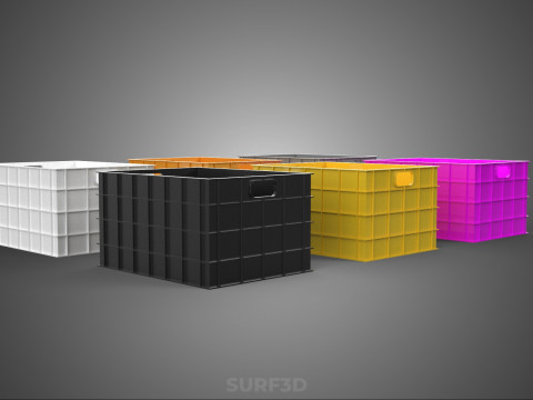 STANDARD GIALLO VIOLA ARANCIONE BIANCO NERO GRIGIO SCATOLA IN PLASTICA Modello 3D