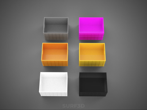 STANDARD GIALLO VIOLA ARANCIONE BIANCO NERO GRIGIO SCATOLA IN PLASTICA Modello 3D