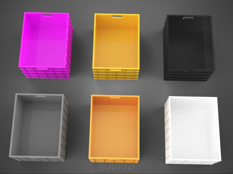 STANDARD GIALLO VIOLA ARANCIONE BIANCO NERO GRIGIO SCATOLA IN PLASTICA Modello 3D