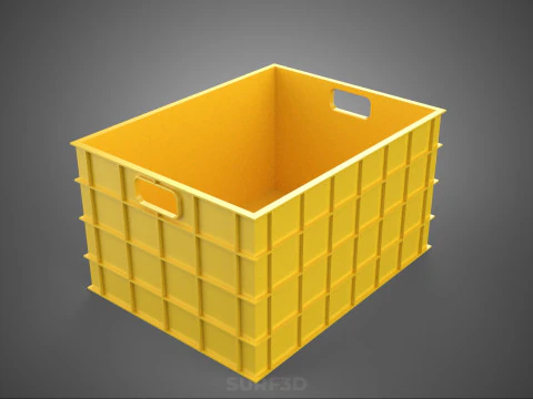 STANDARD YELLOW PURPLE ORANGE WHITE BLACK GRAY PLASTIC CRATE BOX 3D Model