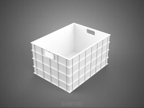 STANDARD YELLOW PURPLE ORANGE WHITE BLACK GRAY PLASTIC CRATE BOX 3D Model