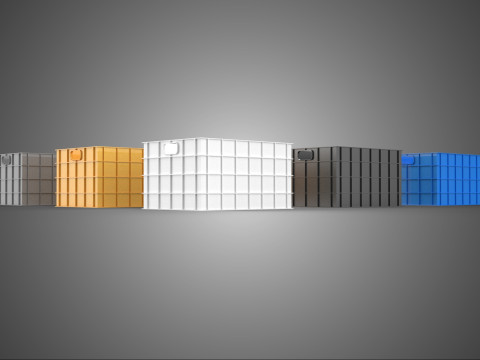 COLLECTION STANDARD COLORFUL PLASTIC CRATE BOX CONTAINER STORAGE 3D Model