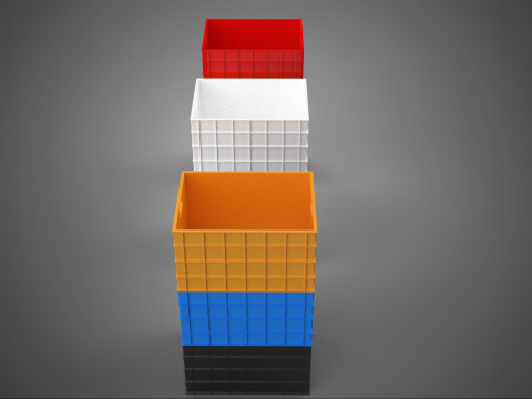 PILHA EMPILHÁVEL EMPILHÁVEL CAIXA DE PLÁSTICO RECIPIENTE LINHA DE ARMAZENAMENTO Modelo 3D