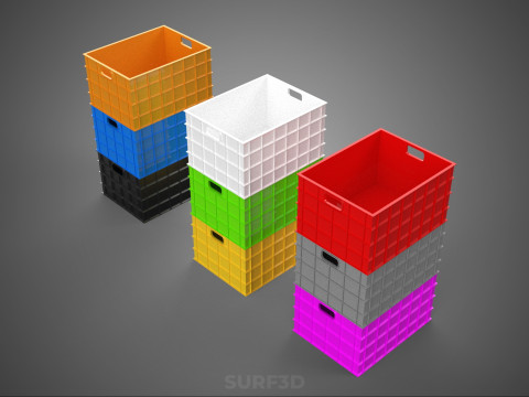 PILHA EMPILHÁVEL EMPILHÁVEL CAIXA DE PLÁSTICO RECIPIENTE LINHA DE ARMAZENAMENTO Modelo 3D