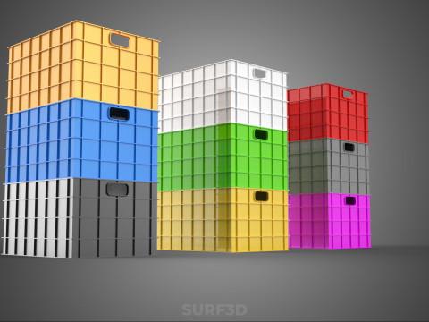 PILHA EMPILHÁVEL EMPILHÁVEL CAIXA DE PLÁSTICO RECIPIENTE LINHA DE ARMAZENAMENTO Modelo 3D