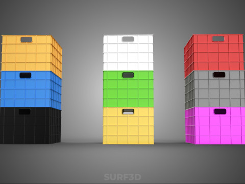 PILHA EMPILHÁVEL EMPILHÁVEL CAIXA DE PLÁSTICO RECIPIENTE LINHA DE ARMAZENAMENTO Modelo 3D