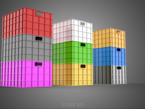 PILHA EMPILHÁVEL EMPILHÁVEL CAIXA DE PLÁSTICO RECIPIENTE LINHA DE ARMAZENAMENTO Modelo 3D