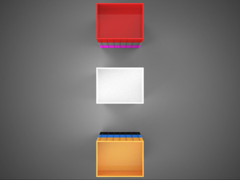 PILHA EMPILHÁVEL EMPILHÁVEL CAIXA DE PLÁSTICO RECIPIENTE LINHA DE ARMAZENAMENTO Modelo 3D