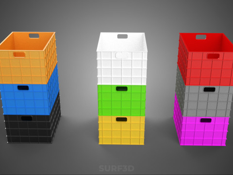 PILHA EMPILHÁVEL EMPILHÁVEL CAIXA DE PLÁSTICO RECIPIENTE LINHA DE ARMAZENAMENTO Modelo 3D