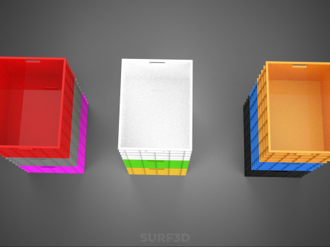 PILHA EMPILHÁVEL EMPILHÁVEL CAIXA DE PLÁSTICO RECIPIENTE LINHA DE ARMAZENAMENTO Modelo 3D
