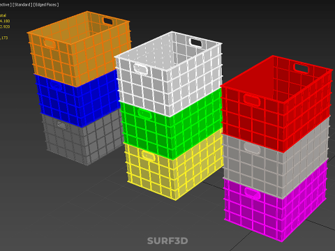 PILHA EMPILHÁVEL EMPILHÁVEL CAIXA DE PLÁSTICO RECIPIENTE LINHA DE ARMAZENAMENTO Modelo 3D