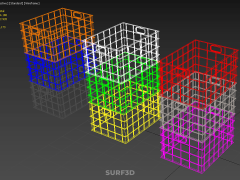 PILHA EMPILHÁVEL EMPILHÁVEL CAIXA DE PLÁSTICO RECIPIENTE LINHA DE ARMAZENAMENTO Modelo 3D