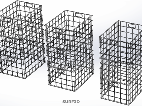 PILHA EMPILHÁVEL EMPILHÁVEL CAIXA DE PLÁSTICO RECIPIENTE LINHA DE ARMAZENAMENTO Modelo 3D