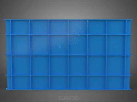 Frischer Fisch, Krabben, Meeresfrüchte, blaue Kunststoffbox, Kiste, Behälter, Aufbewahrung 3D Modell