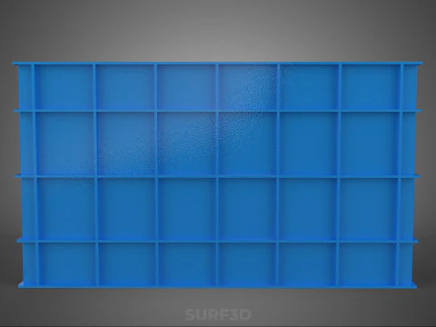 FRESH FISH CRAB SEAFOOD BLUE PLASTIC BOX CRATE CONTAINER STORAGE 3D Model