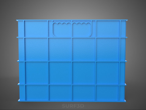 Frischer Fisch, Krabben, Meeresfrüchte, blaue Kunststoffbox, Kiste, Behälter, Aufbewahrung 3D Modell